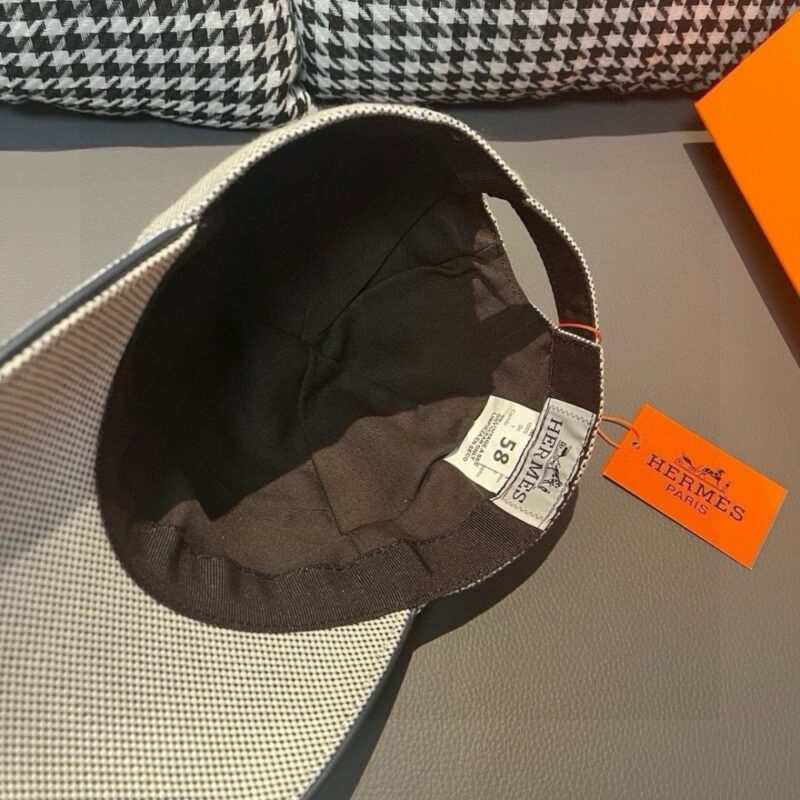 【AT11974】ラグジュアリーブランド H ロゴ付き キャンバス生地 ベースボールキャップ | Hermes