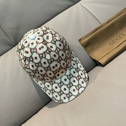 【AT11977】グッチGG昆虫プリント柄キャンバス野球帽 | Gucci Italy