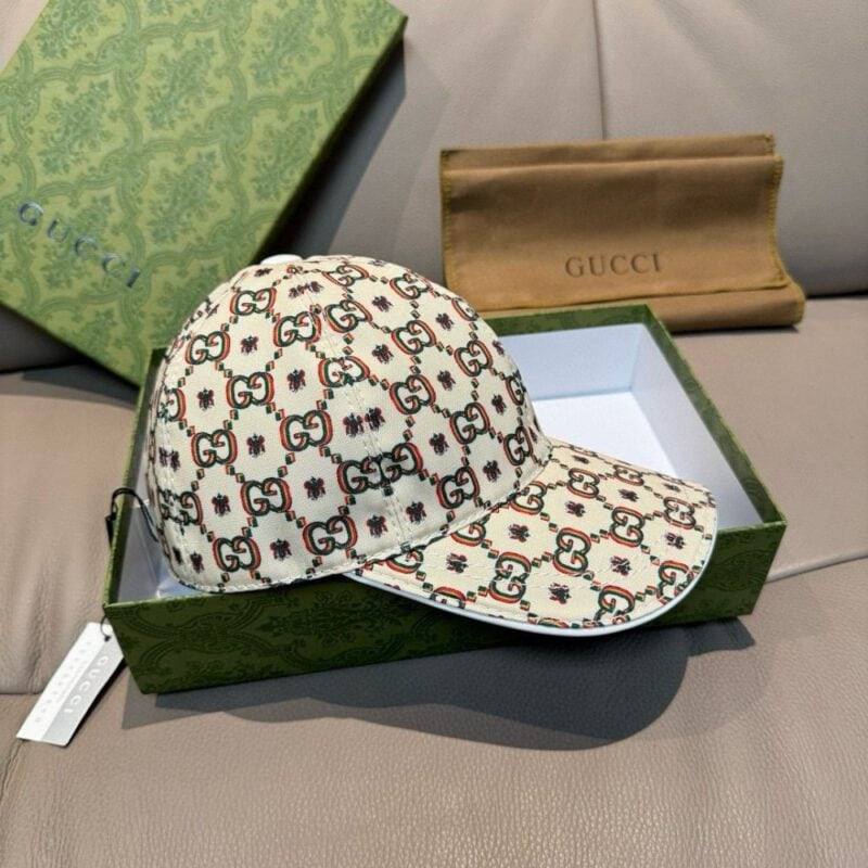 【AT11977】グッチGG昆虫プリント柄キャンバス野球帽 | Gucci Italy