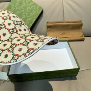 【AT11977】グッチGG昆虫プリント柄キャンバス野球帽 | Gucci Italy