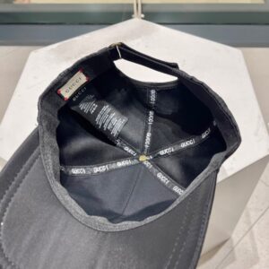 【AT11988】Gucci グッチ レザーロゴ野球帽 黒赤 ファッショントレンド ストリートファッション | Gucci Italy