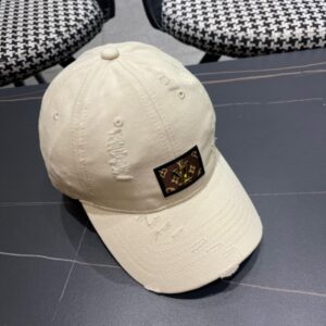 【AT12001】ルイ・ヴィトン LV モノグラムエンブレム ベースボールキャップ、ウォッシュコットン素材、男女兼用、ストリートフォトに最適 | Louis Vuitton Malletier