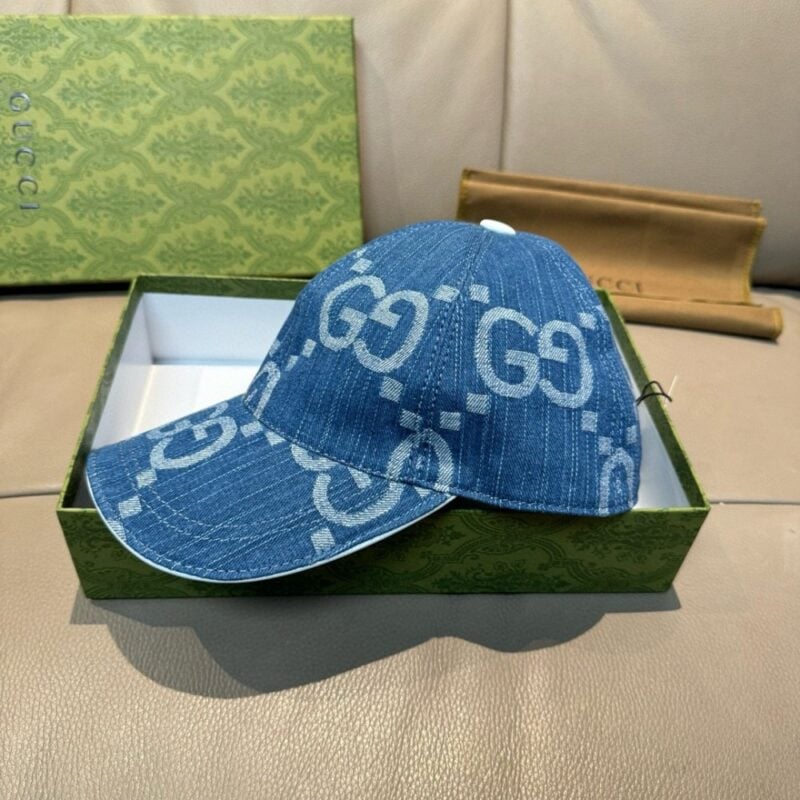 【AT12011】ダブルGロゴ デニムブルー野球帽 - Gucci Baseball Cap | Gucci Firenze