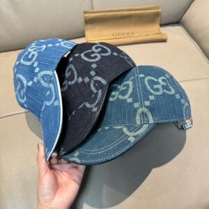 【AT12011】ダブルGロゴ デニムブルー野球帽 - Gucci Baseball Cap | Gucci Firenze