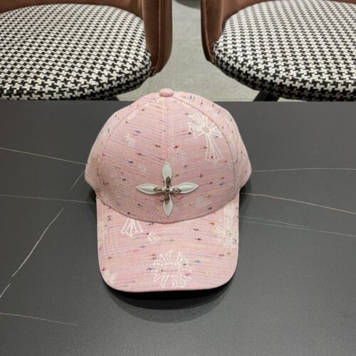 【AT12022】クロム ハーツ(Chrome Hearts) ロゴ入りピンクベースボールキャップ | Chrome Hearts
