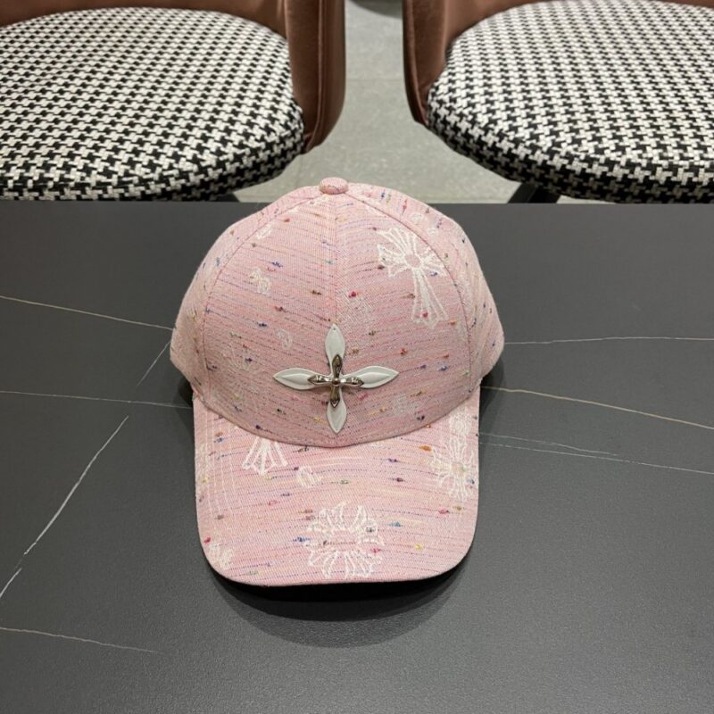 【AT12022】クロム ハーツ(Chrome Hearts) ロゴ入りピンクベースボールキャップ | Chrome Hearts