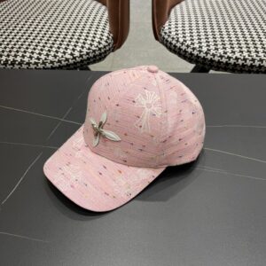 【AT12022】クロム ハーツ(Chrome Hearts) ロゴ入りピンクベースボールキャップ | Chrome Hearts