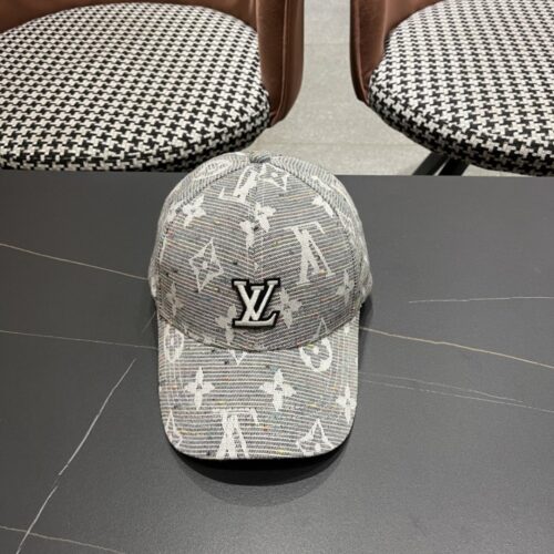 【AT12030】ルイヴィトンLVロゴ刺繍入りグレー野球帽、2025年春夏新作 | Louis Vuitton Malletier