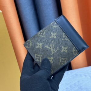 【AT13391】ルイヴィトン Monogram Macassarキャンバスウォレット、ブラック天然牛革仕上げ、優雅な男性向け小型ウォレット | Louis Vuitton Paris