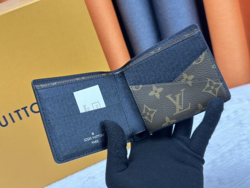 【AT13391】ルイヴィトン Monogram Macassarキャンバスウォレット、ブラック天然牛革仕上げ、優雅な男性向け小型ウォレット | Louis Vuitton Paris
