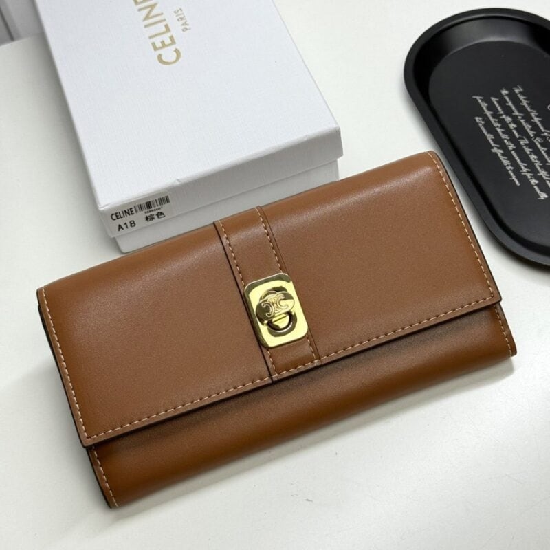 【AT13396】セリーヌのクラシックショートウォレット - エレガントなカウレザー製小銭入れ付き財布 | Céline