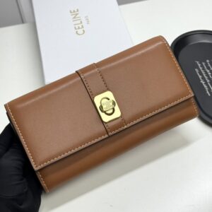【AT13396】セリーヌのクラシックショートウォレット - エレガントなカウレザー製小銭入れ付き財布 | Céline