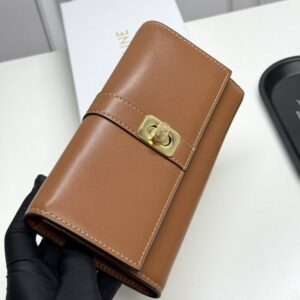 【AT13396】セリーヌのクラシックショートウォレット - エレガントなカウレザー製小銭入れ付き財布 | Céline