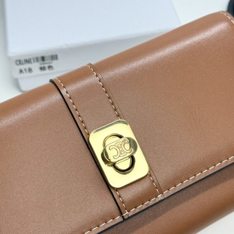 【AT13396】セリーヌのクラシックショートウォレット - エレガントなカウレザー製小銭入れ付き財布 | Céline
