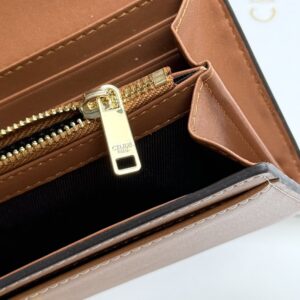 【AT13396】セリーヌのクラシックショートウォレット - エレガントなカウレザー製小銭入れ付き財布 | Céline