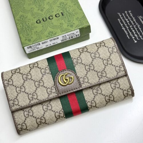 【AT13403】Gucciのクラシックな長財布 - 高品質カーフスキン製、GGモノグラム柄、複数カードスロット付き | Gucci Italy
