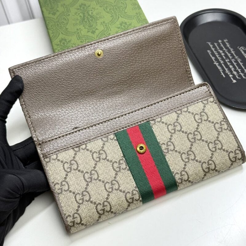 【AT13403】Gucciのクラシックな長財布 - 高品質カーフスキン製、GGモノグラム柄、複数カードスロット付き | Gucci Italy
