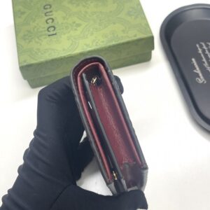 【AT13413】グッチの高級ラムスキン小財布、赤味かかった色味とダブルGロゴ、エレガントなファッションアクセサリー | Gucci Firenze
