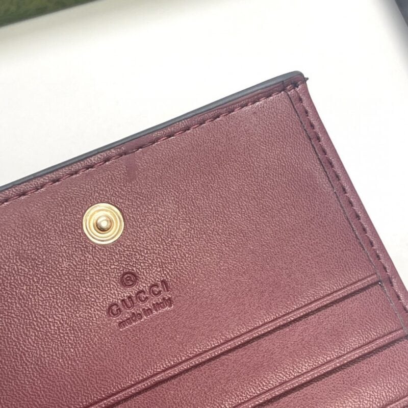 【AT13413】グッチの高級ラムスキン小財布、赤味かかった色味とダブルGロゴ、エレガントなファッションアクセサリー | Gucci Firenze