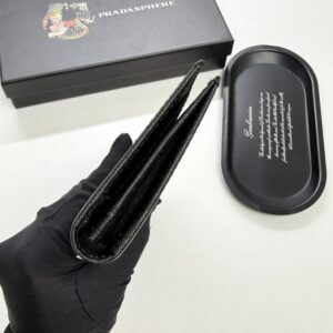 【AT13432】プラダ（Prada） エンボス レザー 長財布 ブラック エレガントな都会のスタイル | Prada