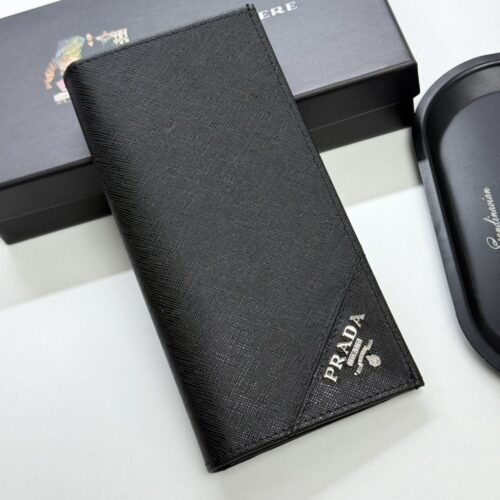 【AT13437】プラダ 長財布: 高級牛革素材、多機能収納、軽量携帯サイズ、ビジネスやカジュアルに最適 | Prada