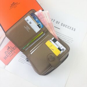 【AT13462】エルメス(Hermès) シルクインシリーズ カード付き財布 | 豪華なアプリコット色デザイン | Hermes