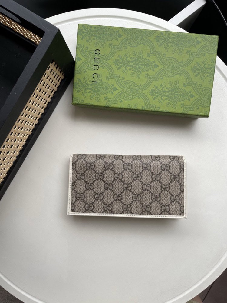 【AT13515】グッチクラシック1961シリーズサプリームキャンバス&牛革折りたたみ財布 | Gucci Italy