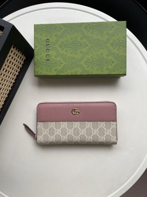 【AT13520】グッチゴートプリント ピンクレザーロングウォレット | Gucci Firenze