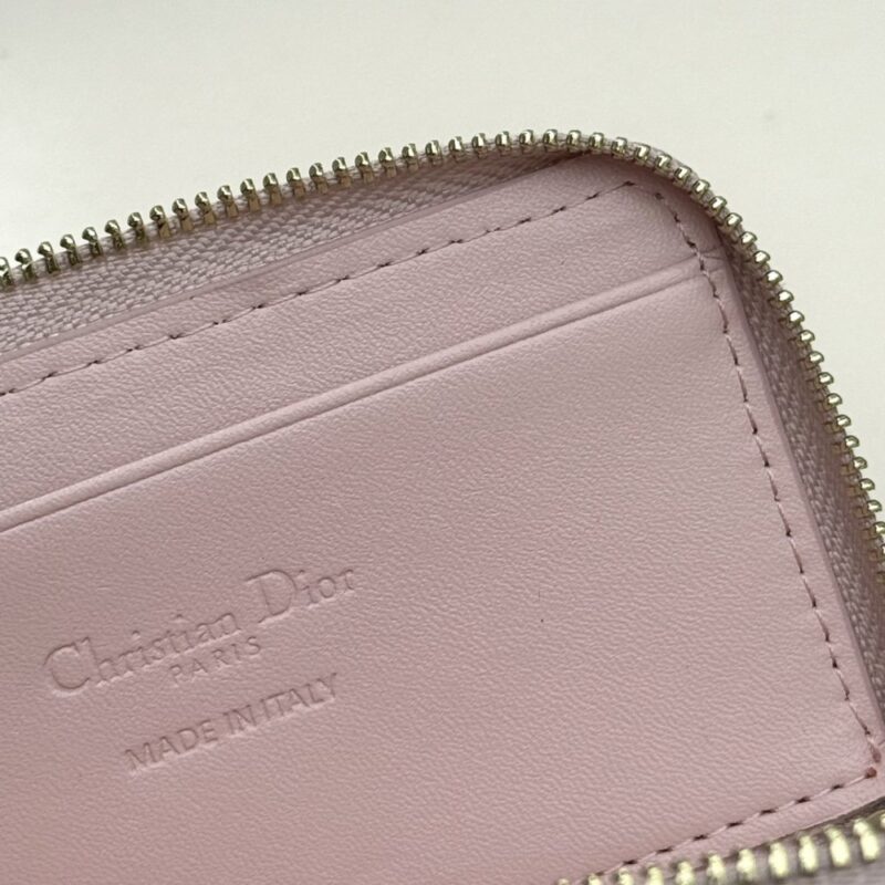 【AT13551】ディオール Ladyシリーズ ピンク羊革財布 エレガントなダイヤモンド模様 | Dior Paris