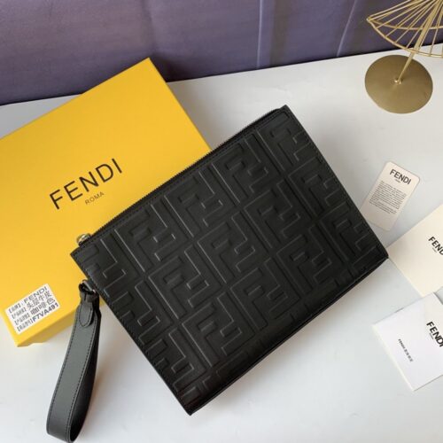 【AT13914】フェンディエレガントなナッパレザークラッチバッグ、都会のエリートスタイルを象徴する | Fendi