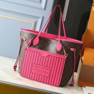【AT13931】ルイ・ヴィトンのNeverfullシリーズ ダミエ･アズール ローズ レッド ハンドバッグ | Louis Vuitton Paris