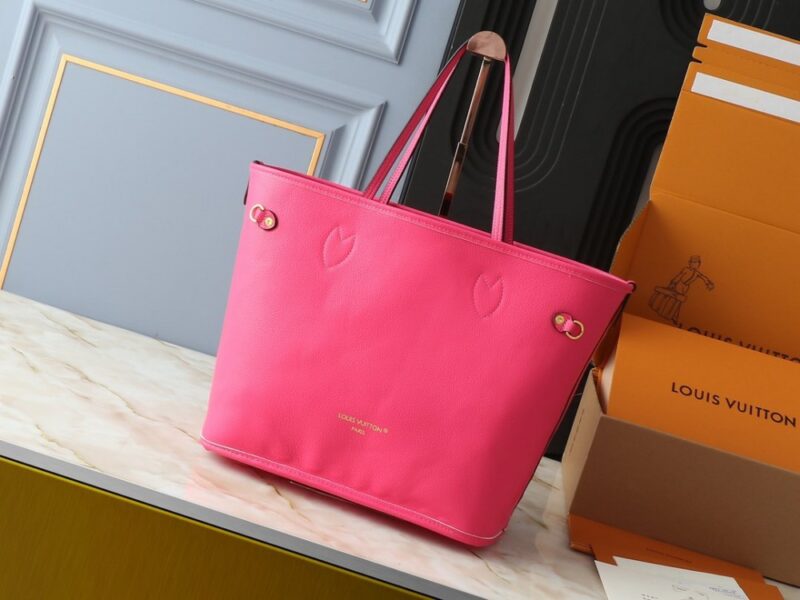 【AT13931】ルイ・ヴィトンのNeverfullシリーズ ダミエ･アズール ローズ レッド ハンドバッグ | Louis Vuitton Paris