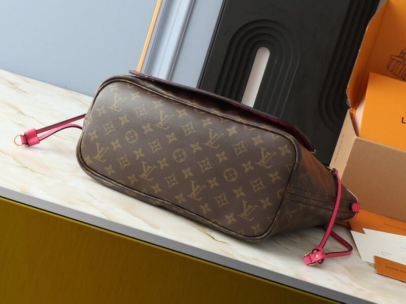 【AT13931】ルイ・ヴィトンのNeverfullシリーズ ダミエ･アズール ローズ レッド ハンドバッグ | Louis Vuitton Paris