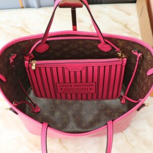 【AT13931】ルイ・ヴィトンのNeverfullシリーズ ダミエ･アズール ローズ レッド ハンドバッグ | Louis Vuitton Paris