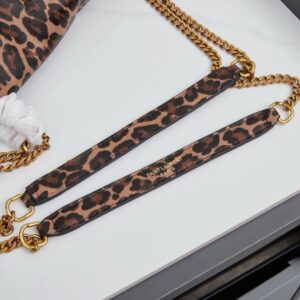 【AT13942】イヴ・サンローランLe 5à7 Beaシリーズ 豹柄トートバッグ | YSL