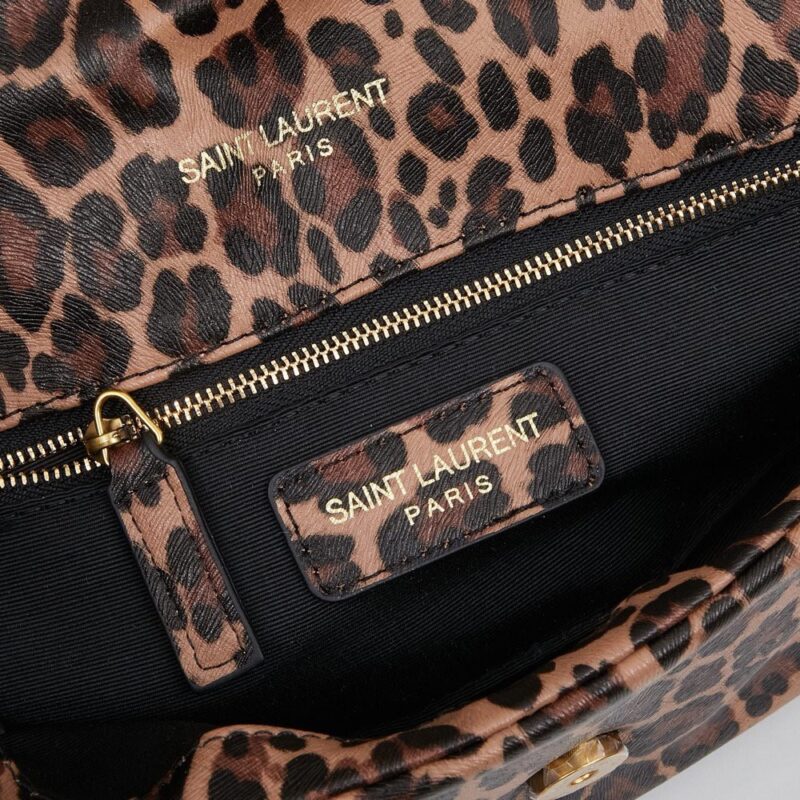 【AT13943】YSLの豹柄チェーンバッグ - 野性とエレガンスの融合 | Yves Saint Laurent