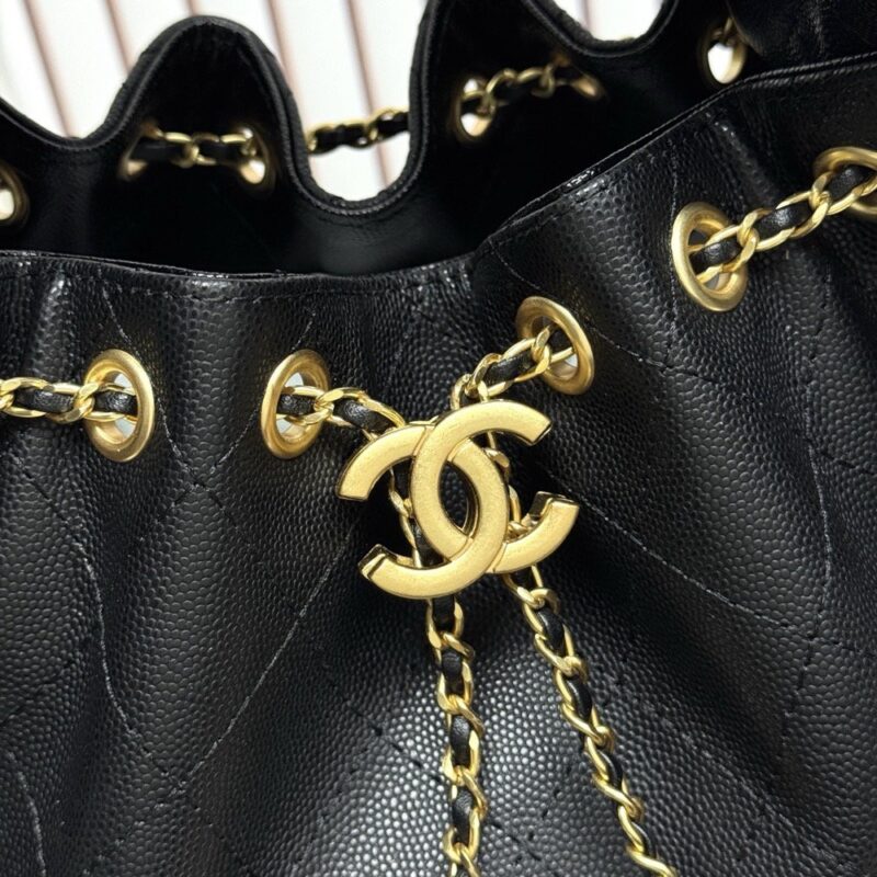 【AT13948】プラダ（Prada）風 ダイヤ柄牛革アクセサリーバッグ、ヴィンテージなゴールドチェーン付き | Chanel