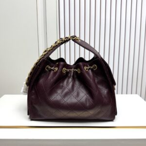 【AT13950】高級なダイヤモンド柄牛革アンダーバッグ - 優雅なワインレッド色 Prada Bag | Chanel