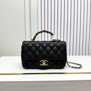 【AT13962】ラグジュアリーブランドのクラシックなダイヤモンド柄ラムスキンレザーチェーンハンドバッグ | Chanel Paris