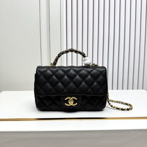 【AT13962】ラグジュアリーブランドのクラシックなダイヤモンド柄ラムスキンレザーチェーンハンドバッグ | Chanel Paris