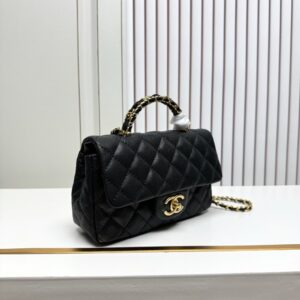 【AT13962】ラグジュアリーブランドのクラシックなダイヤモンド柄ラムスキンレザーチェーンハンドバッグ | Chanel Paris