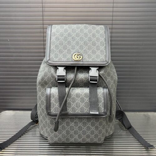 【AT14124】グッチOphidiaシリーズ リュックサック - 高級GGプリント生地とダブルバックルデザイン | Gucci