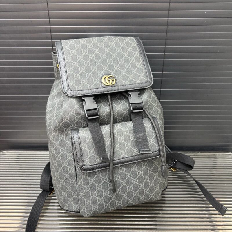 【AT14124】グッチOphidiaシリーズ リュックサック - 高級GGプリント生地とダブルバックルデザイン | Gucci