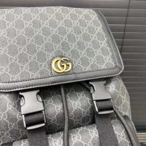 【AT14124】グッチOphidiaシリーズ リュックサック - 高級GGプリント生地とダブルバックルデザイン | Gucci