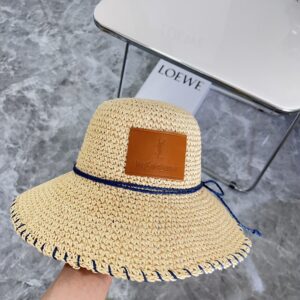 【AT1600】【YSLサンローラン】2024新作、シャネル風蝶ネクタイ付き編み度休暇風バケットハット、街や旅行にぴったりの一品