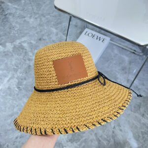 【AT1601】💛防塵バッグが付属しています。【YSLイヴ・サンローラン】2024年新作のシャネル風蝶々結び密織りリゾートハット、街や旅行に最適なアイテム。