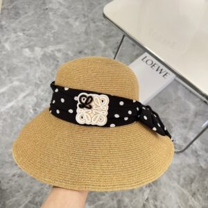【AT1602】【LOEWEロエベ】2024年の新作、小さな香りの風、蝶結び、密織り度假風のバケットハット、草帽、街や旅行で活躍するアイテム。