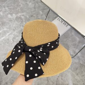 【AT1602】【LOEWEロエベ】2024年の新作、小さな香りの風、蝶結び、密織り度假風のバケットハット、草帽、街や旅行で活躍するアイテム。