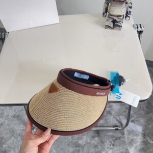 【AT1613】💛防塵バッグ付き【PRADAプラダ】2024夏の新作カラーブロック高級編み帽子～男女兼用～日よけUVカット。