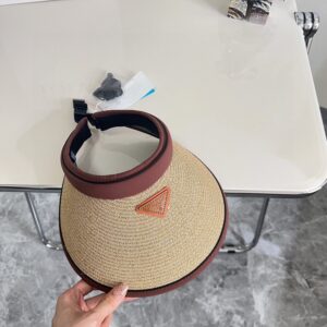 【AT1613】💛防塵バッグ付き【PRADAプラダ】2024夏の新作カラーブロック高級編み帽子～男女兼用～日よけUVカット。